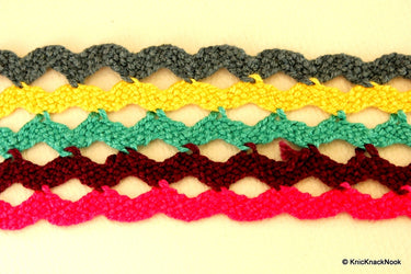 Wholesale Braided Rainbow Wave Trim, Scallop Trims 4cm Wide, Decorative Trim
